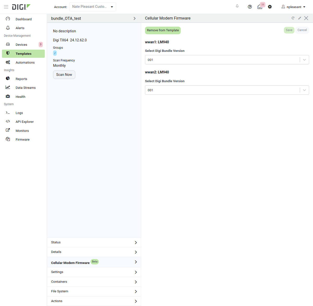 Bundled TX64 Modem Update