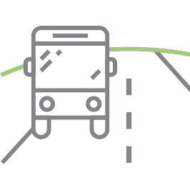Icon of a vehicle representing solutions by application.